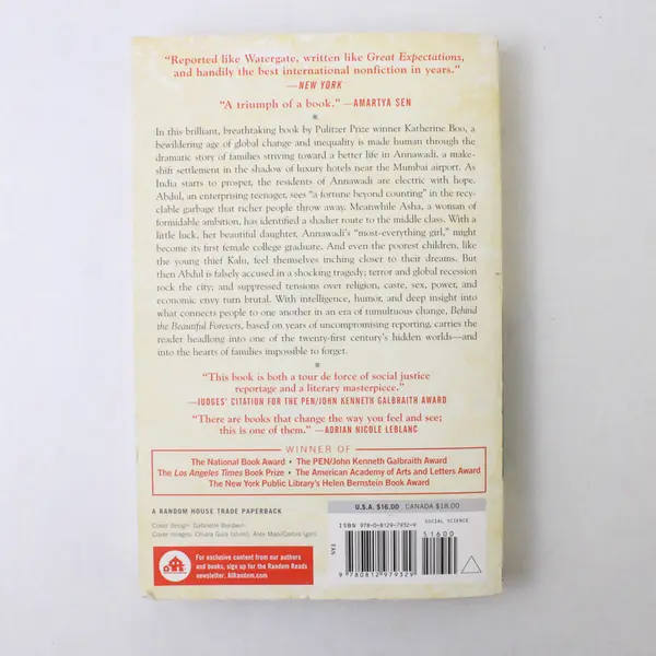 Behind the Beautiful Forevers Katherine Boo Paperback 2014 Edition