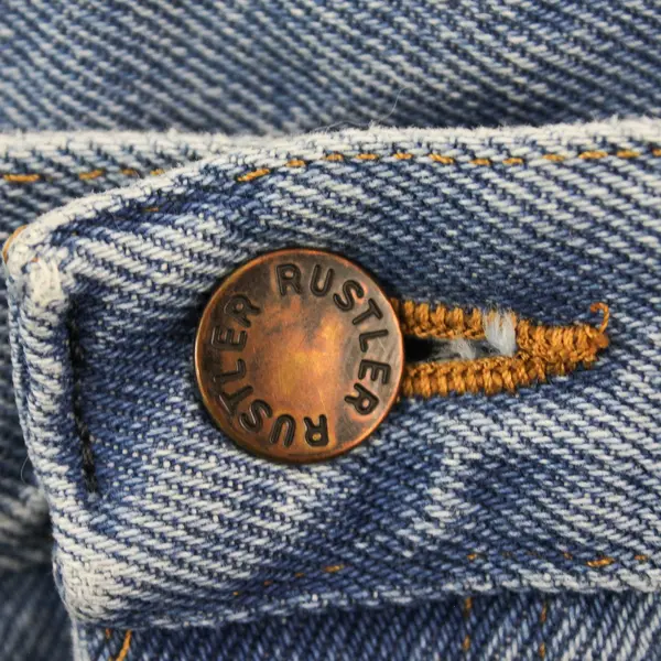 Vintage Rustler Jeans Men's 34x32 Medium Wash Faded Straight Leg Denim Jeans