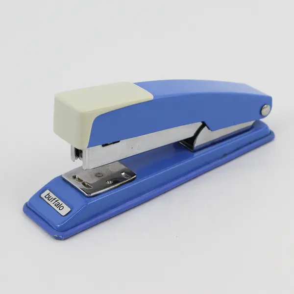 Vintage MCM Buffalo Stapler Art Deco Blue Beige Mid Century Desk Accessory