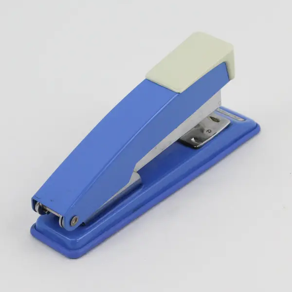 Vintage MCM Buffalo Stapler Art Deco Blue Beige Mid Century Desk Accessory