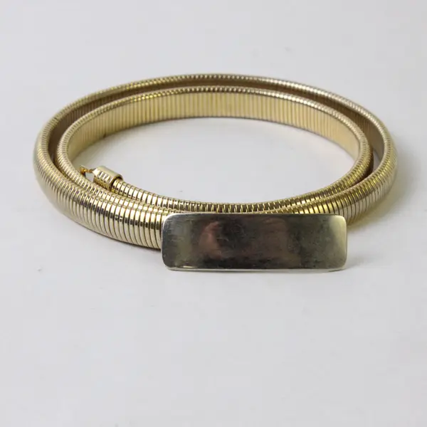 Vintage Gold-Tone Metal Coil Stretch Belt 25"