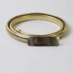 Vintage Gold-Tone Metal Coil Stretch Belt 25"