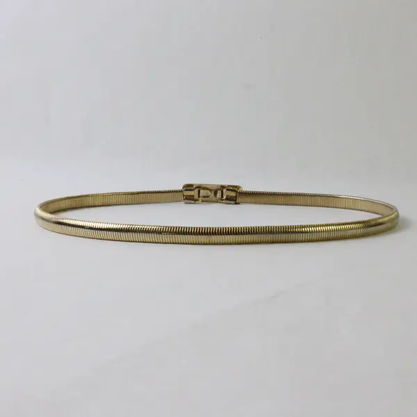 Vintage Gold-Tone Metal Coil Stretch Belt 25"
