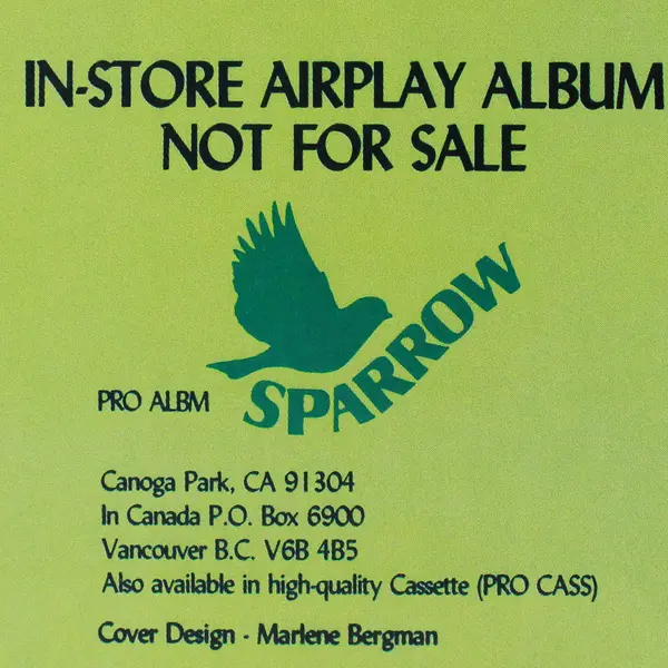 Sparrow Records Fall 1983 Sampler PROMO Not For Sale 12" Vinyl LP