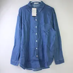 NWT Fantaslook Blue Long-Sleeved Button-Up Shirt Women's Large