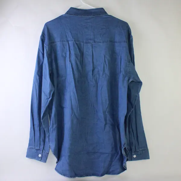 NWT Fantaslook Blue Long-Sleeved Button-Up Shirt Women's Large