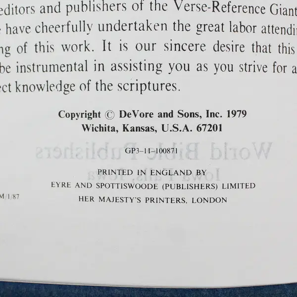 1979 Holy Bible KJV Red Letter Blue Softcover World Bible Publishers