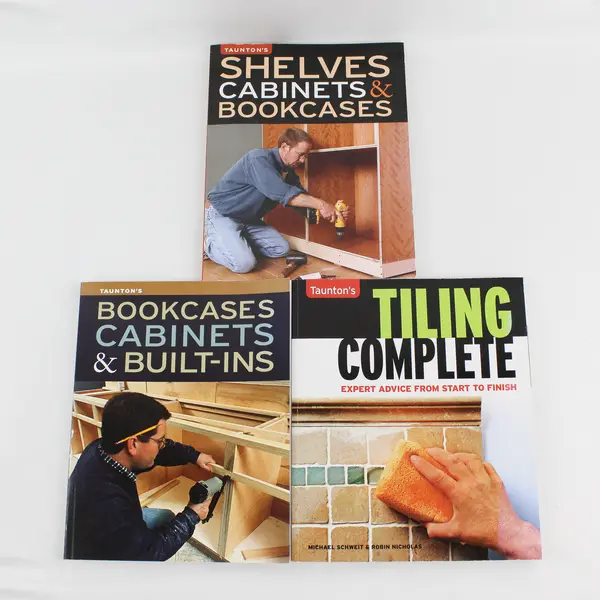 Lot of 3 Taunton's DIY Books Shelves Cabinets Bookcases Tiling Built-Ins