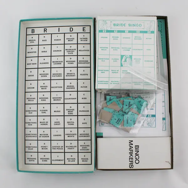 Vintage 1957 The Leister Game Co. Bride Bingo. 1027 Complete