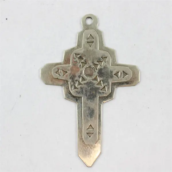 Silver-Tone Metal Ethiopian Coptic Cross Pendant 3"