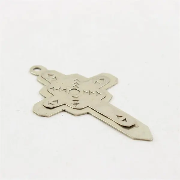 Silver-Tone Metal Ethiopian Coptic Cross Pendant 3"