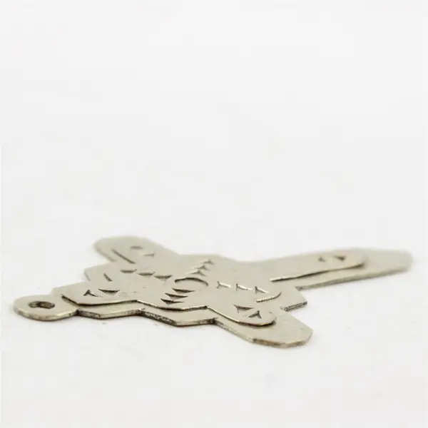 Silver-Tone Metal Ethiopian Coptic Cross Pendant 3"