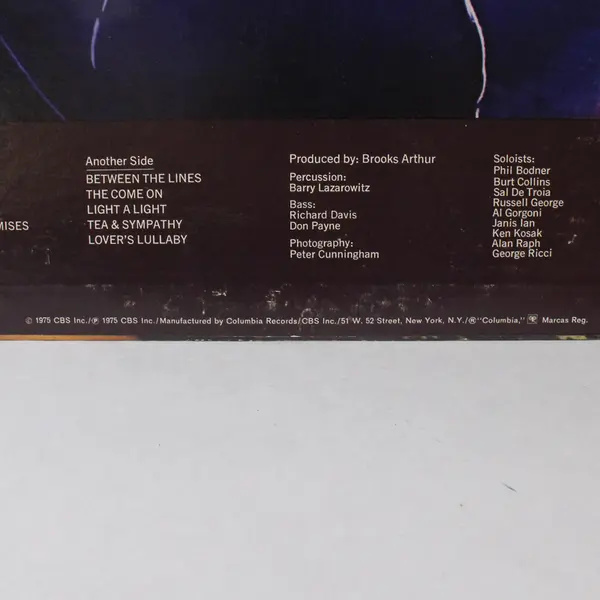 Janis Ian Between The Lines 12" Vinyl Record 