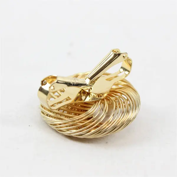 Vintage Gold-Tone Metal Faux Pearl Detail Scarf Clip 1.5"
