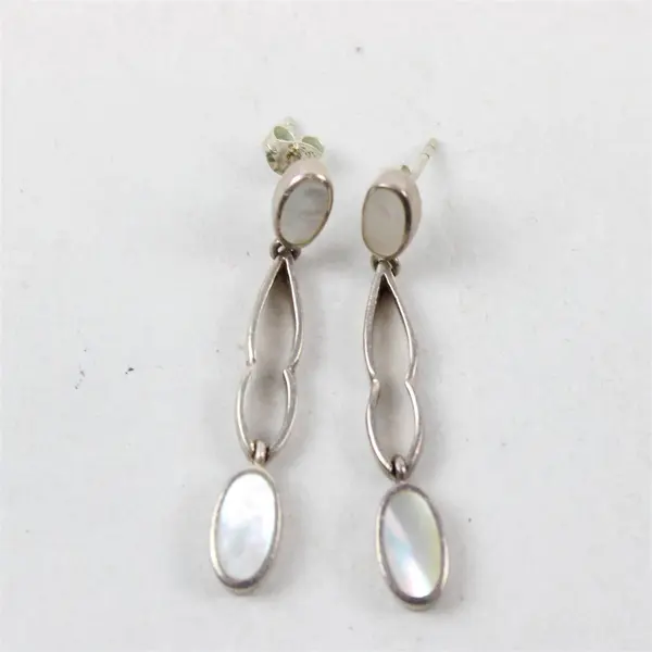 Silver-Tone Mother of Pearl Drop Earrings