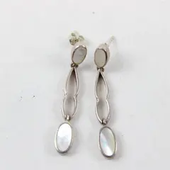Silver-Tone Mother of Pearl Drop Earrings
