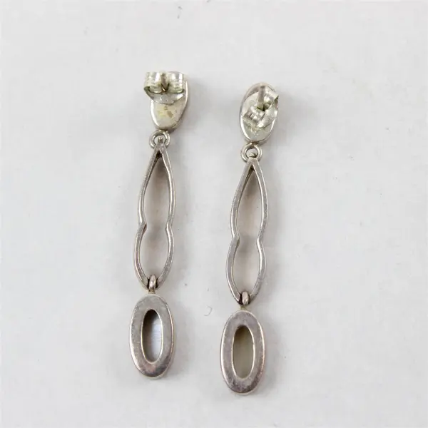 Silver-Tone Mother of Pearl Drop Earrings