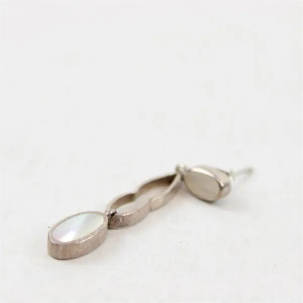 Silver-Tone Mother of Pearl Drop Earrings