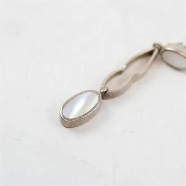 Silver-Tone Mother of Pearl Drop Earrings