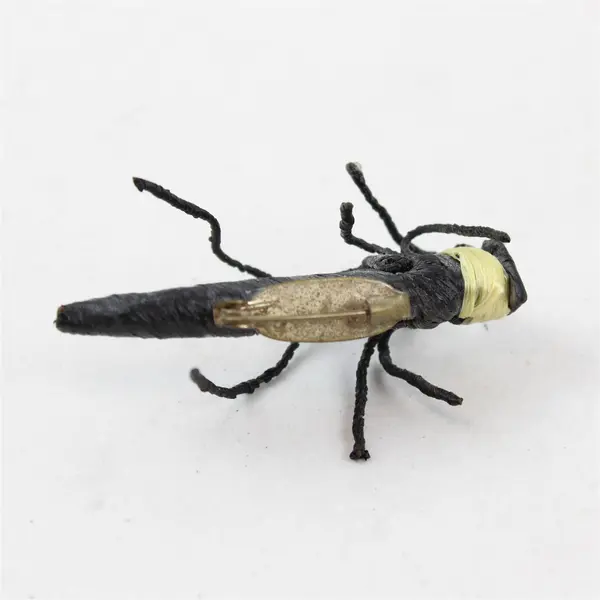 Vintage Handmade Straw Grasshopper Brooch 2.25"