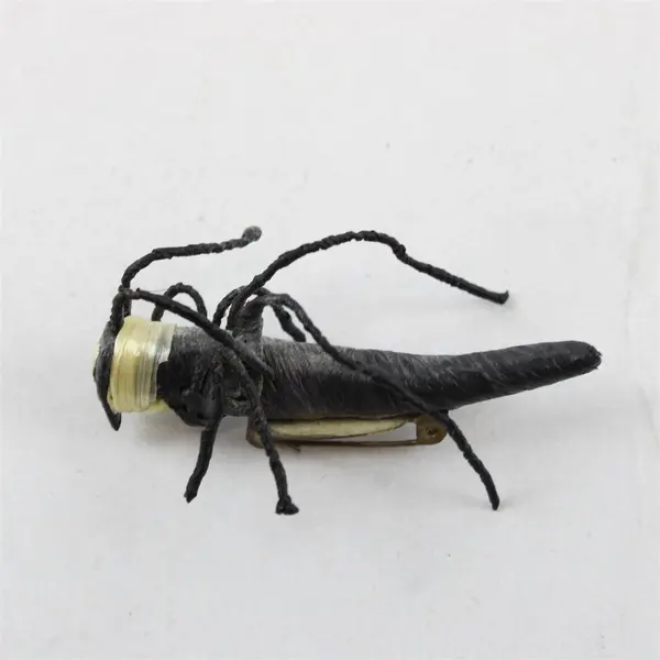Vintage Handmade Straw Grasshopper Brooch 2.25"