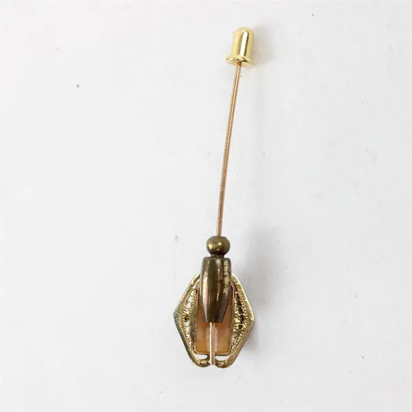 Vintage Cameo Stick Pin White Shell Relief Gold-Tone 