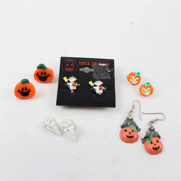 Lot of 5 Pairs Halloween Clay Resin Earrings 10 Pc Novelty