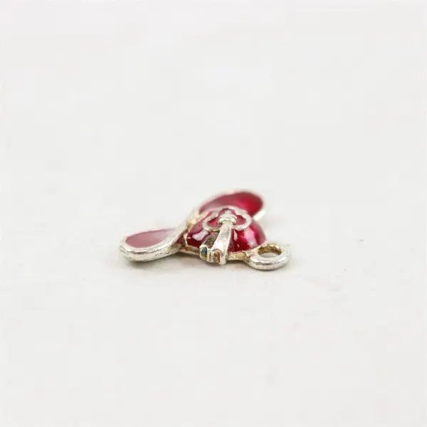 Red Hat Society Silver-Tone Red Enamel Charm