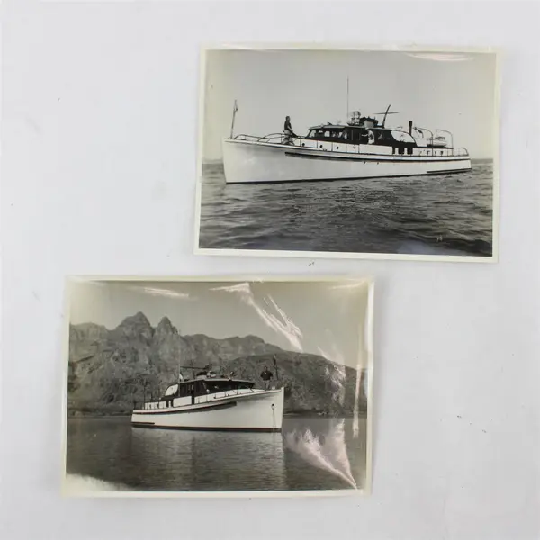 Lot Of 2 Vintage 1950s Yacht BW Photos Southwest Lakes