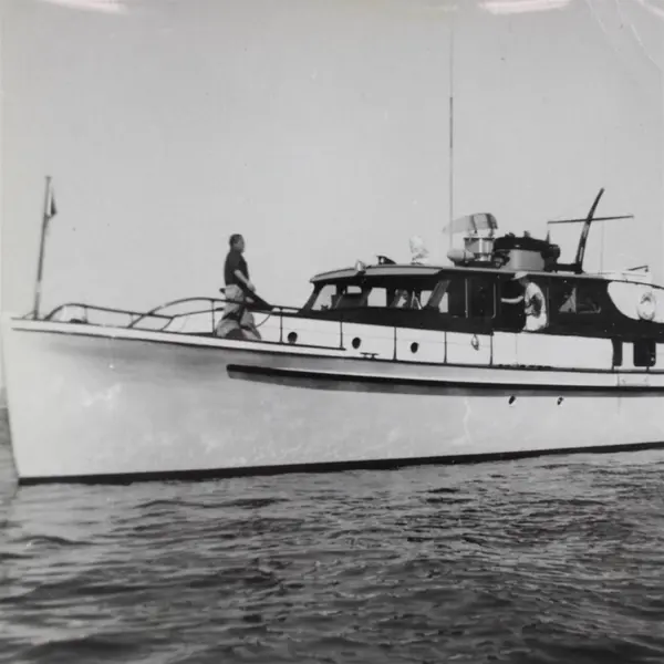 Lot Of 2 Vintage 1950s Yacht BW Photos Southwest Lakes