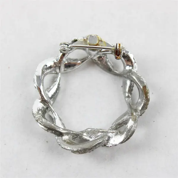 Vintage Gerry's Silver-Tone Wreath Brooch