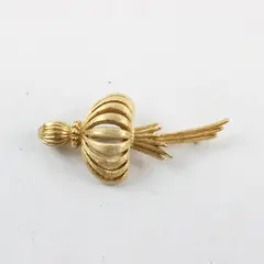 Vintage Monet Gold-Tone Metal Floral Brooch 2.75"