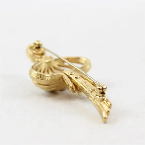 Vintage Monet Gold-Tone Metal Floral Brooch 2.75"