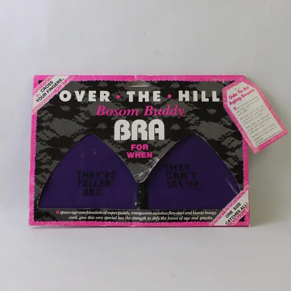 Vintage 1991 Cross Your Fingers Over The Hill Bosom Buddy Bra Gag Boxed