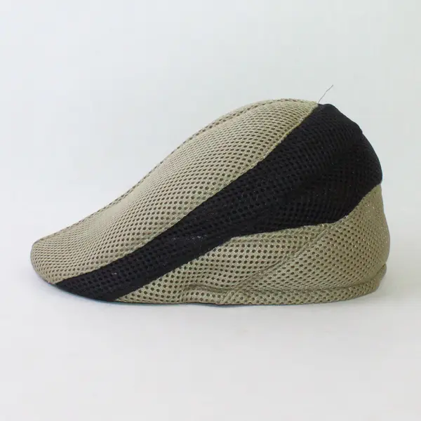 UGLA Size S Mesh Newsboy Flat Cap Beige Black Ivy Cabbie Hat