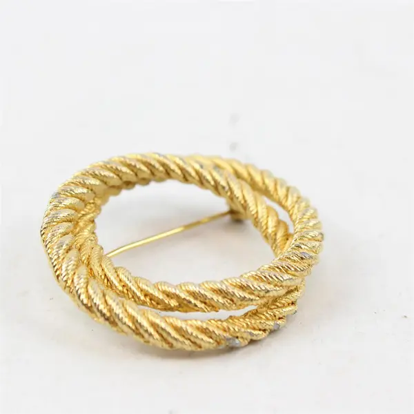 Lot of 5 Vintage Gold-Tone Metal Brooches