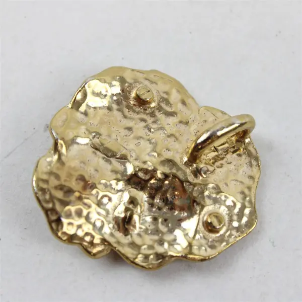 Vintage Pansy Flower Gold-Tone Metal Pendant