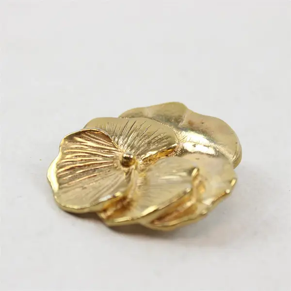 Vintage Pansy Flower Gold-Tone Metal Pendant