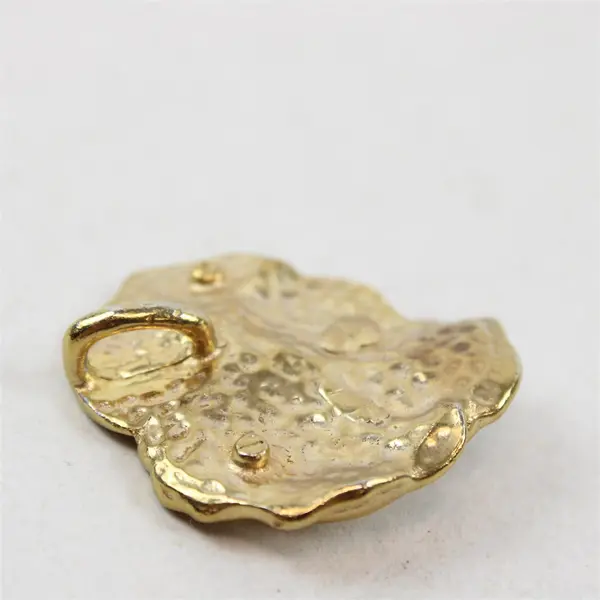 Vintage Pansy Flower Gold-Tone Metal Pendant