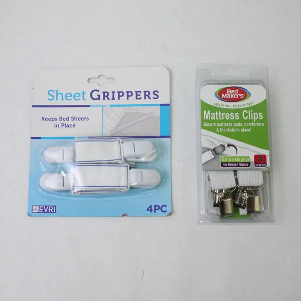 Lot of 2 Sheet Grippers Mattress Clips 4 Pc Evri Bed Makers New