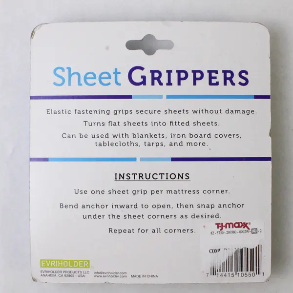 Lot of 2 Sheet Grippers Mattress Clips 4 Pc Evri Bed Makers New