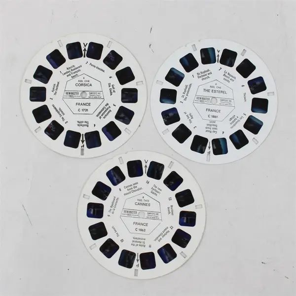 Lot Of 3 View-Master France Reels Cannes C 1862 Corsica C 1731 Esterel C 1861