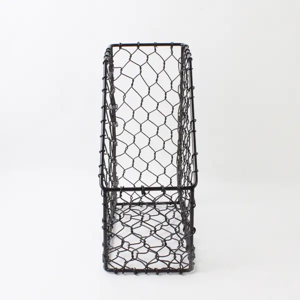 Black Metal Chicken Wire File Organizer Magazine Rack Desk Holder