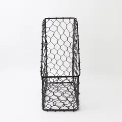 Black Metal Chicken Wire File Organizer Magazine Rack Desk Holder
