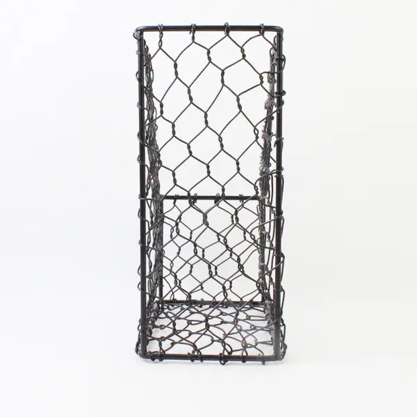 Black Metal Chicken Wire File Organizer Magazine Rack Desk Holder