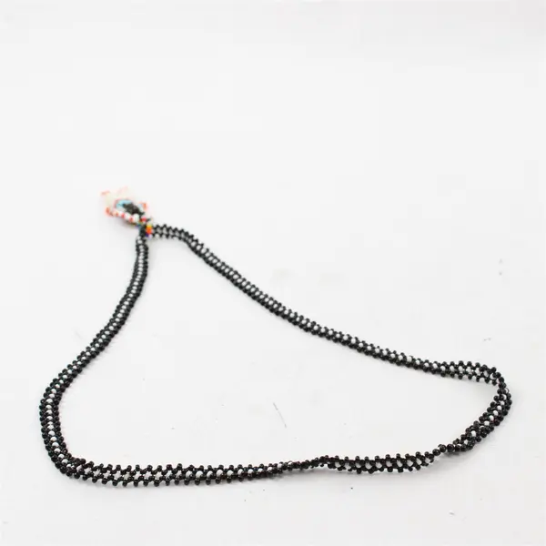 Handmade Native Chief Figure Beaded Necklace 13"
