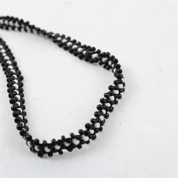 Handmade Native Chief Figure Beaded Necklace 13"