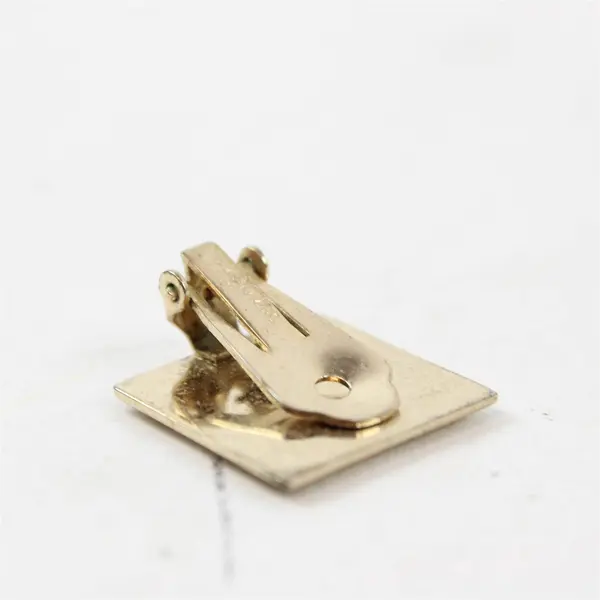 Vintage Bergère Square Gold-Tone Metal Clip-On Earrings