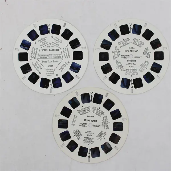 Lot Of 3 View-Master USA Reels New Orleans A 9461 Miami A 9633  SC A 9052