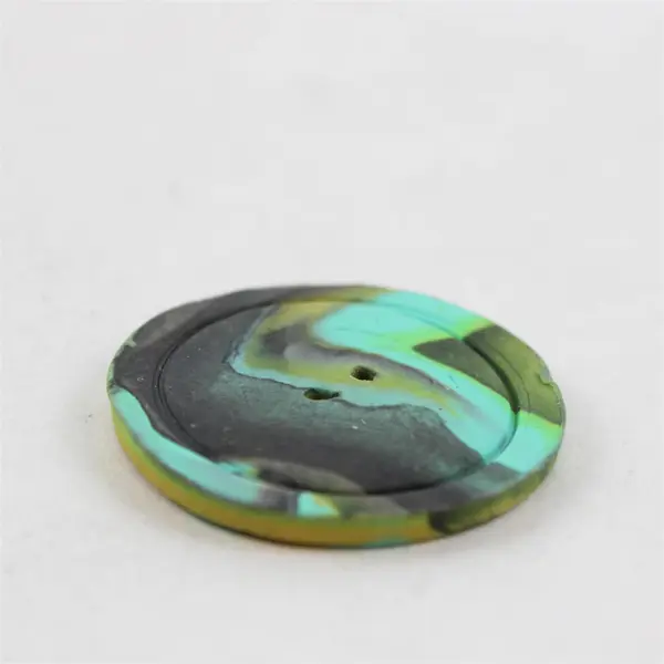 Lot of 3 Large Sewing Buttons Polymer Clay 2-Hole Coat Buttons, Assorted Colors